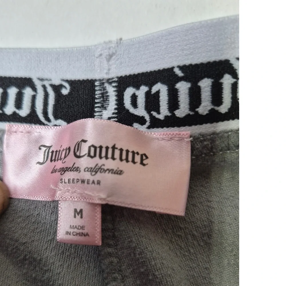 Juicy Couture Womens Grey Velour Logo‎ Embossed Sleep Shorts Size M 1751-47